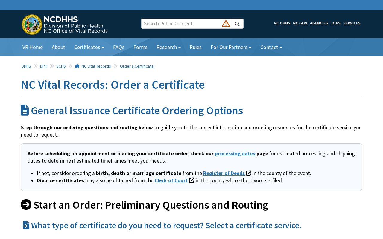 Garner residents directory North Carolina vital records order route