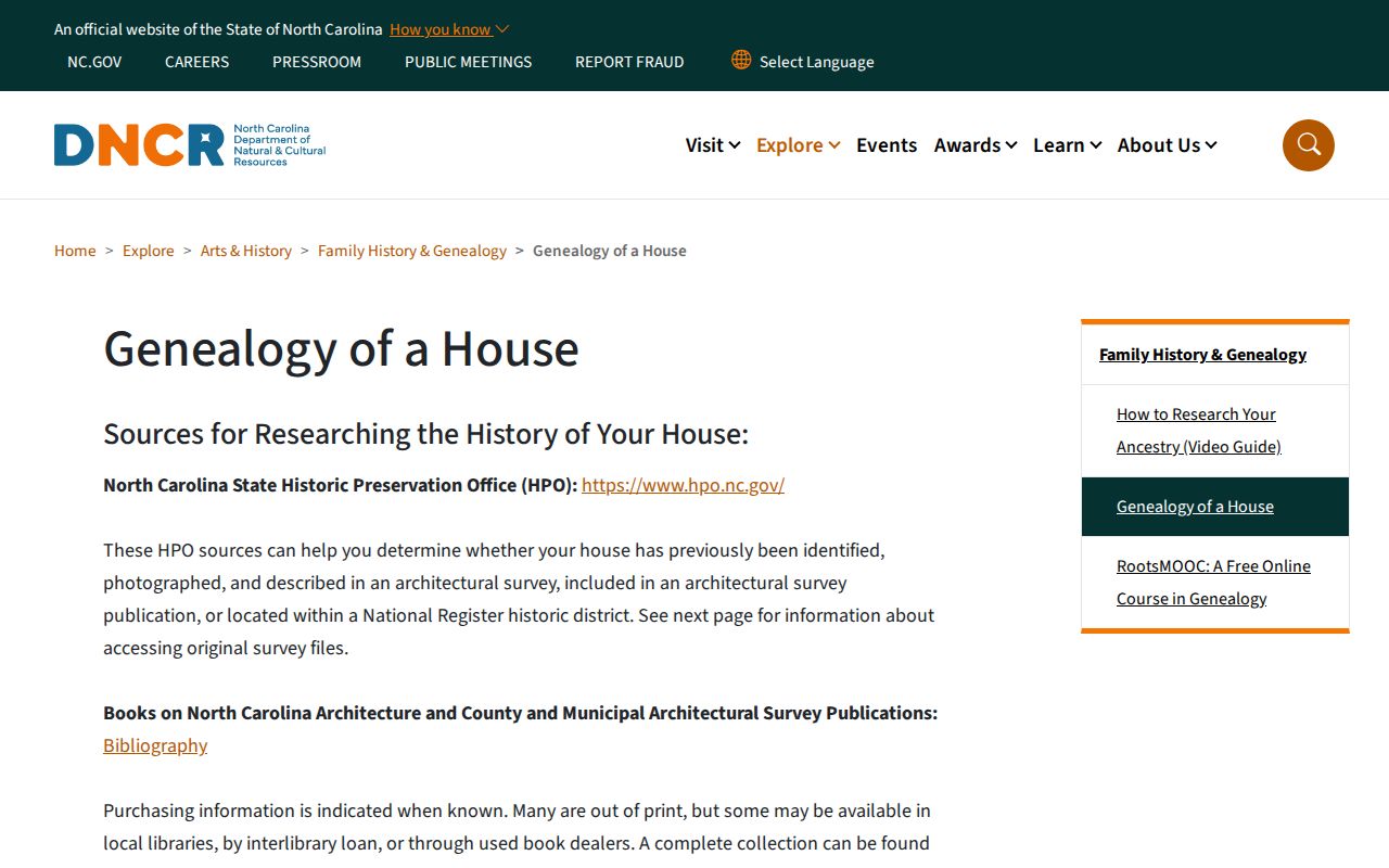 Garner previous residents North Carolina house history guide